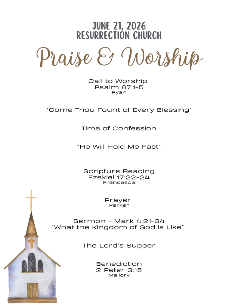 Order of Worship for June 26, 2026